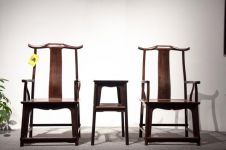 清中期，红木寿字纹攒拐子太师椅