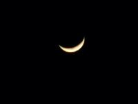 月亮像一张弓，弯弯地挂在天空